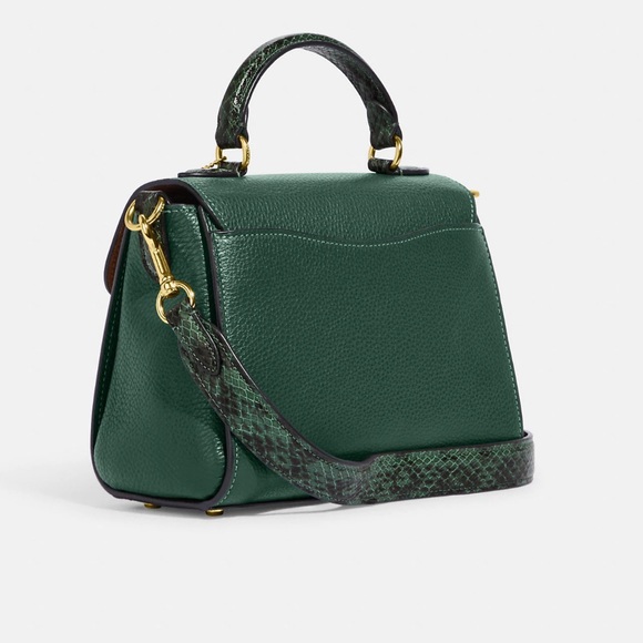 Coach Morgan Top Handle Satchel Color Green - Picture 8 of 12